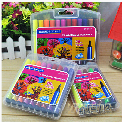 Mark Watercolor Pen Triangle Thick Rod 12 18 24 Color Set Children's Graffiti Painting Mark Watercolor Pen