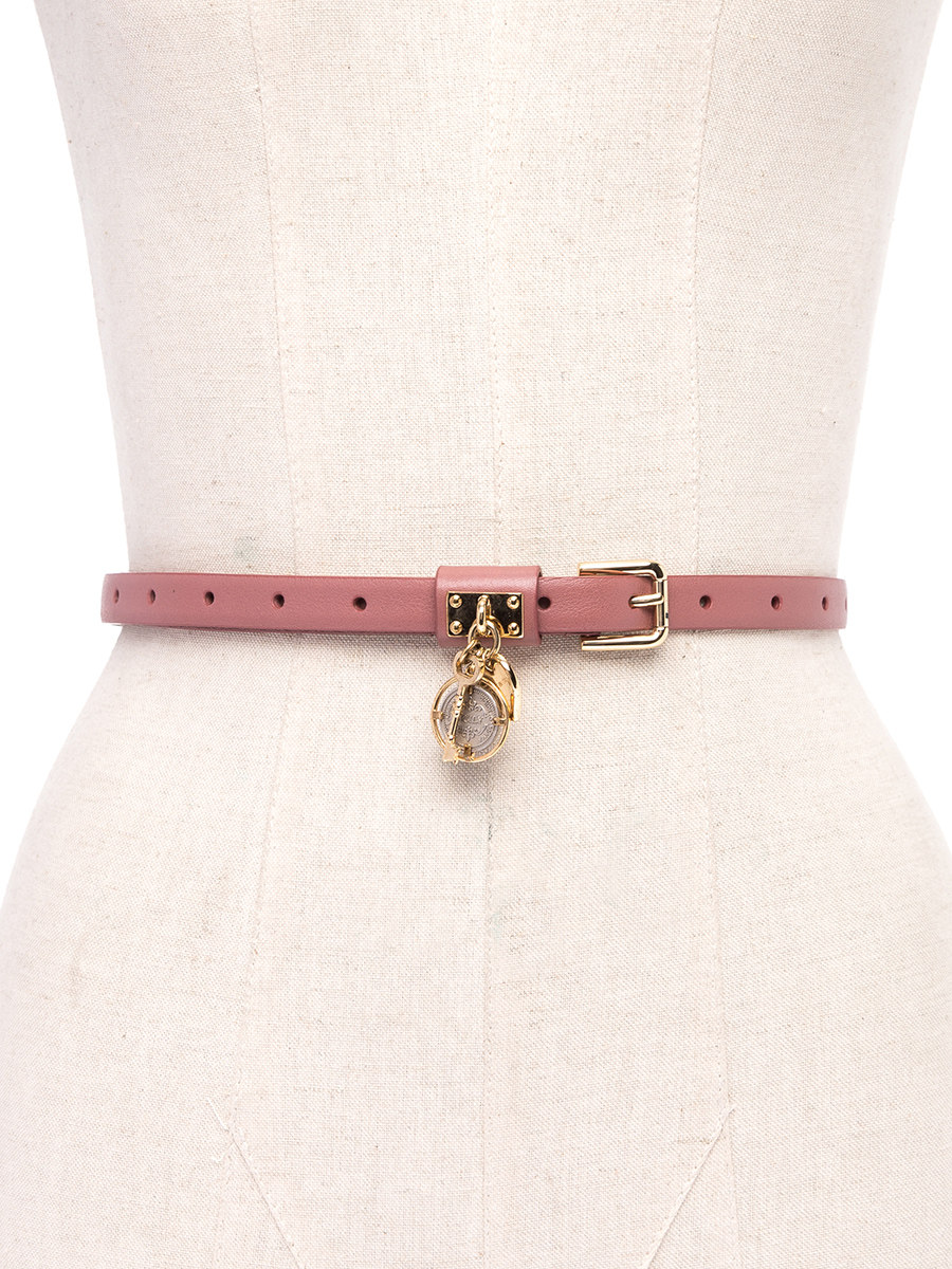 Dolce&Gabbana 豆沙色坠饰针扣细腰带