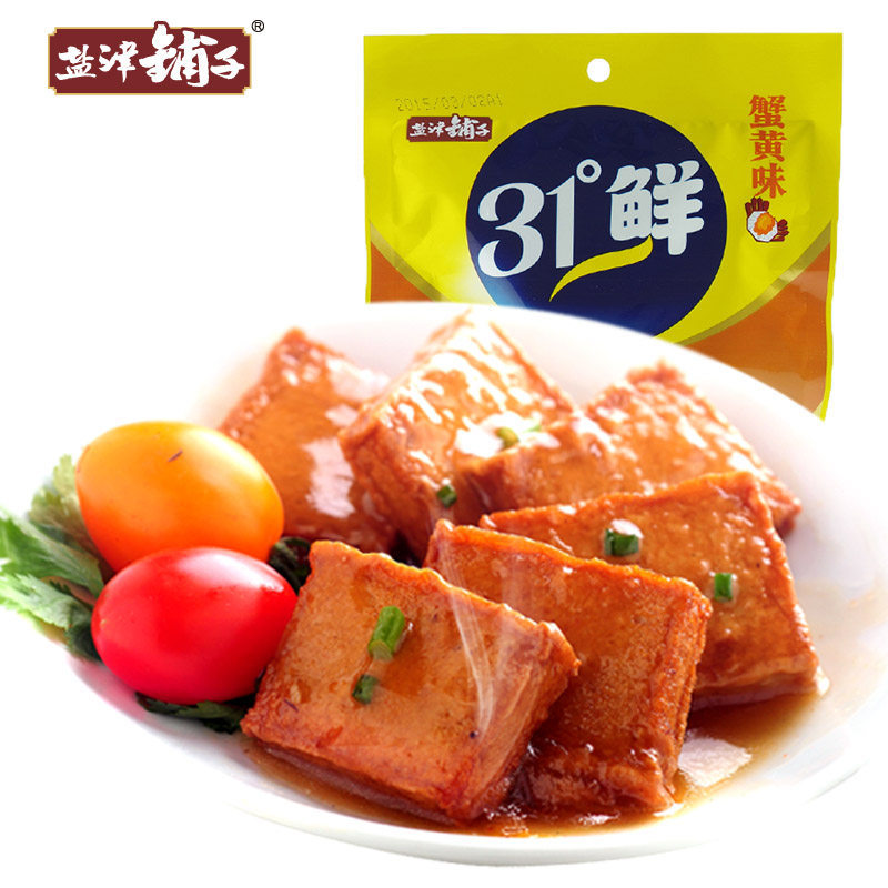 【天猫超市】盐津铺子鱼豆腐蟹黄味85g/袋 优质鱼肉 休闲零食必备