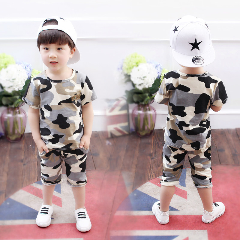 0夏天儿童男装短袖衣服2潮韩版纯棉3宝宝夏装4岁1男孩婴儿5女套装