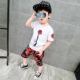Quần áo trẻ em mùa hè Phiên bản Hàn Quốc 2018 bé trai mới set đồ ngắn tay hai mảnh 3-5 tuổi 2-4 bé mùa hè thủy triều bộ nỉ nhung đẹp cho bé Phù hợp với trẻ em