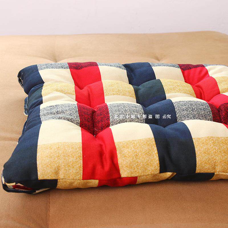 American cotton and linen grid thickened cushion office sedentary student dormitory four seasons bench seat fart cushion dining chair cushion