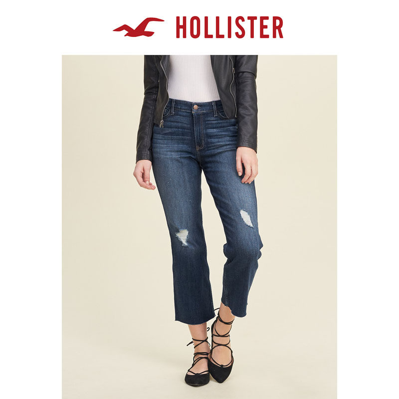 Hollister 2016春装新款高腰 Straight 牛仔裤 女 122475