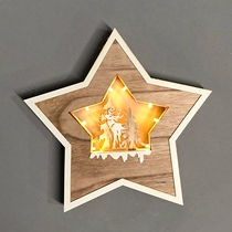 SwanLace Good Things To Share Woody Nordic Solid Hollowed-out Forest Elk Snowscape Stars Decorative stars Decorative Lights