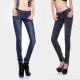 Cộng với quần jeans nhung nữ chic quần thẳng retro cao eo dày ấm XL màu xanh đậm quần mỏng mùa đông