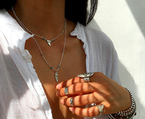 JINGS ocean surfing sterling silver series surfboard small board pendant necklace independently designed (only one small board