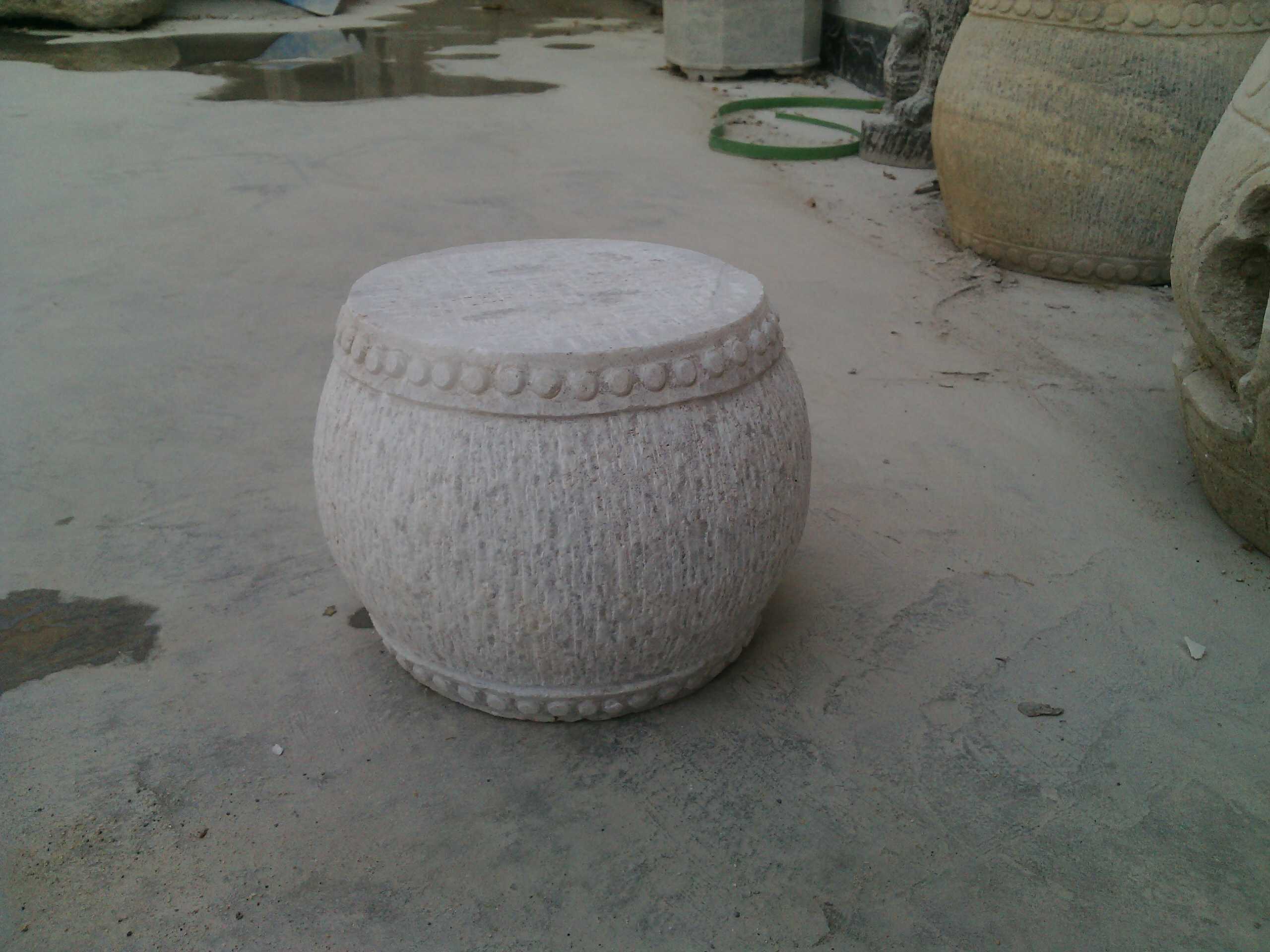 Special price antique stone carving Stone bench flower pot bottom sitting Tea table Han white jade stone drum Courtyard indoor calamus pot bottom