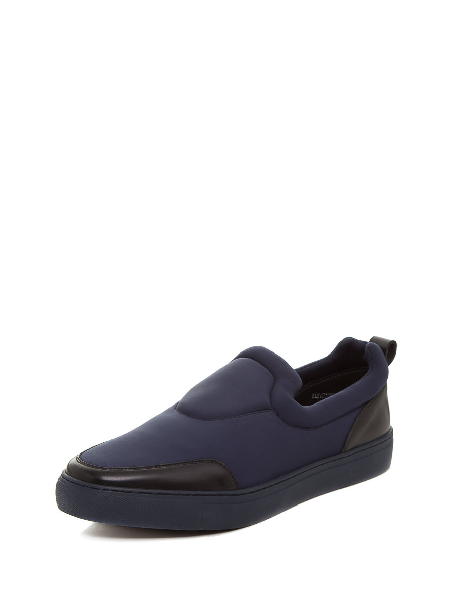 深蓝色拼皮车线装饰休闲鞋