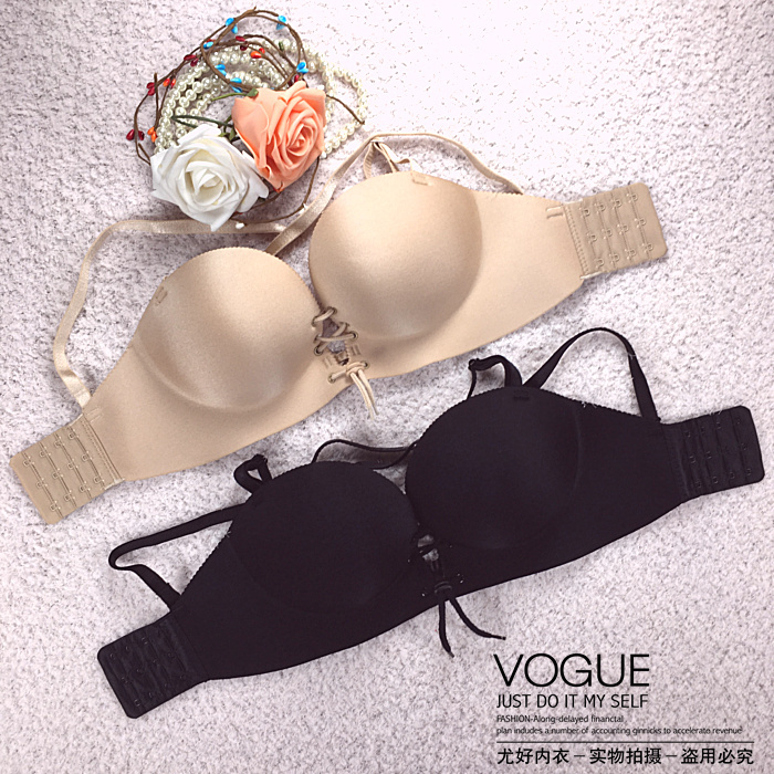 Adam's Hand Beauty Back Cross Bra, Seamless Pull-On One-Piece Bra with Drawstring, Ultra Push-Up Invisible Dress Bra