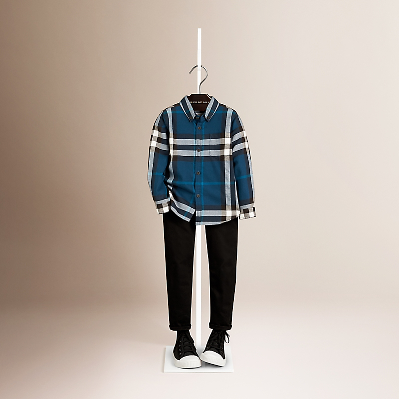 Burberry博柏利 格纹棉质扣式衬衫 39982111