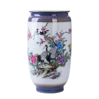 Jingdezhen ceramic vase living room TV cabinet decoration Home decoration craft gift decoration floor-to-ceiling large bottle