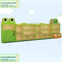 Cartoon frog frog modeling toy storage cabinet kindergarten wooden locker QQ