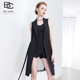 Bcvoga Baisi 2018 mùa hè mới cá tính ve áo blazer màu đen không tay dài vest nữ áo khoác chống nắng nữ Áo vest