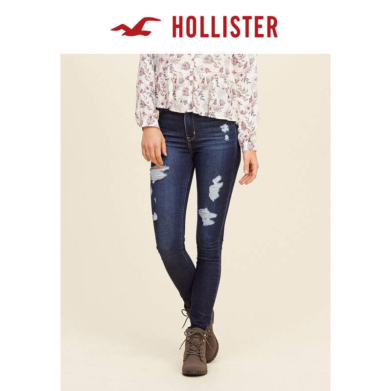 Hollister 高腰超紧身牛仔裤 女 101922