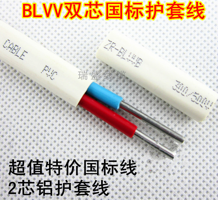 Wire and cable 2 core aluminum core hard jacket line BLVVB2X10 square national mark 100 m