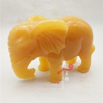 Rice Yellow Jade Elephant Swing a pair of home living room office auspicious jade sculptures Furnishing Jo to open a gift
