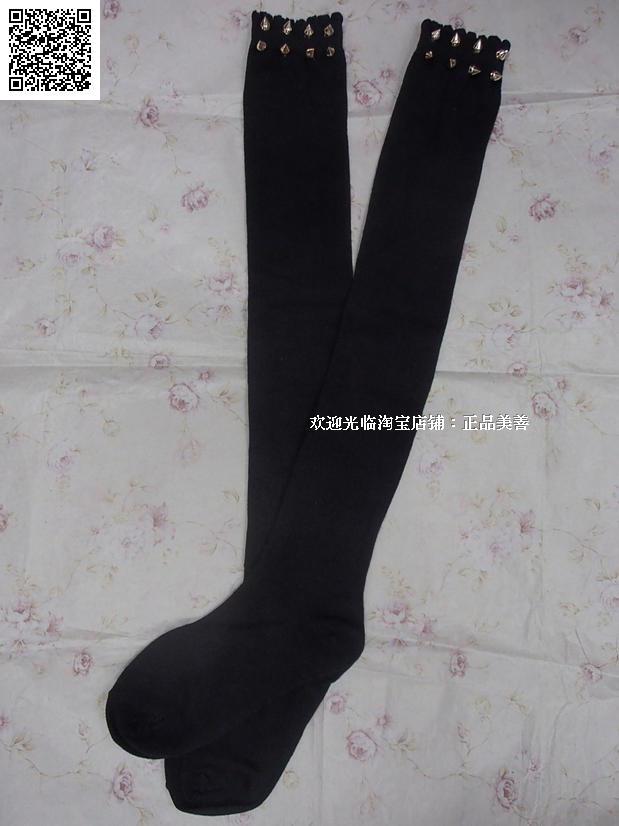 Spring Autumn Winter Liuding Day Series Socks Schoolgirls Pure Cotton Socks Long Cylinder Overknee Rivet High Cylinder Midcylinder Sleeve Legs Even Foot Socks