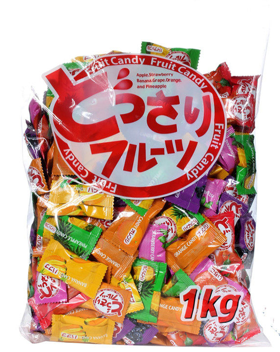 Malaysia imported Kekang brand multi-flavored juice candy 1kg contains six flavors of wedding candy