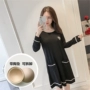 Mùa xuân và mùa thu cotton modal dài tay pad áo ngủ nữ đồ ngủ lỏng đơn giản giản dị mặc áo ngực dịch vụ nhà đồ bộ mặc ở nhà