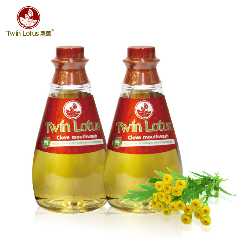 泰国双莲植物丁香净爽漱口水330ml*2