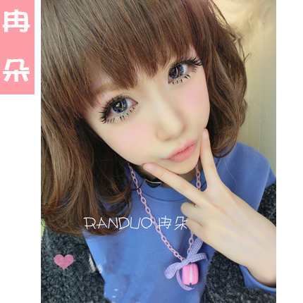 包邮实拍梨花头 假发 中长卷发修脸齐刘海短卷发 蓬松新款短发女