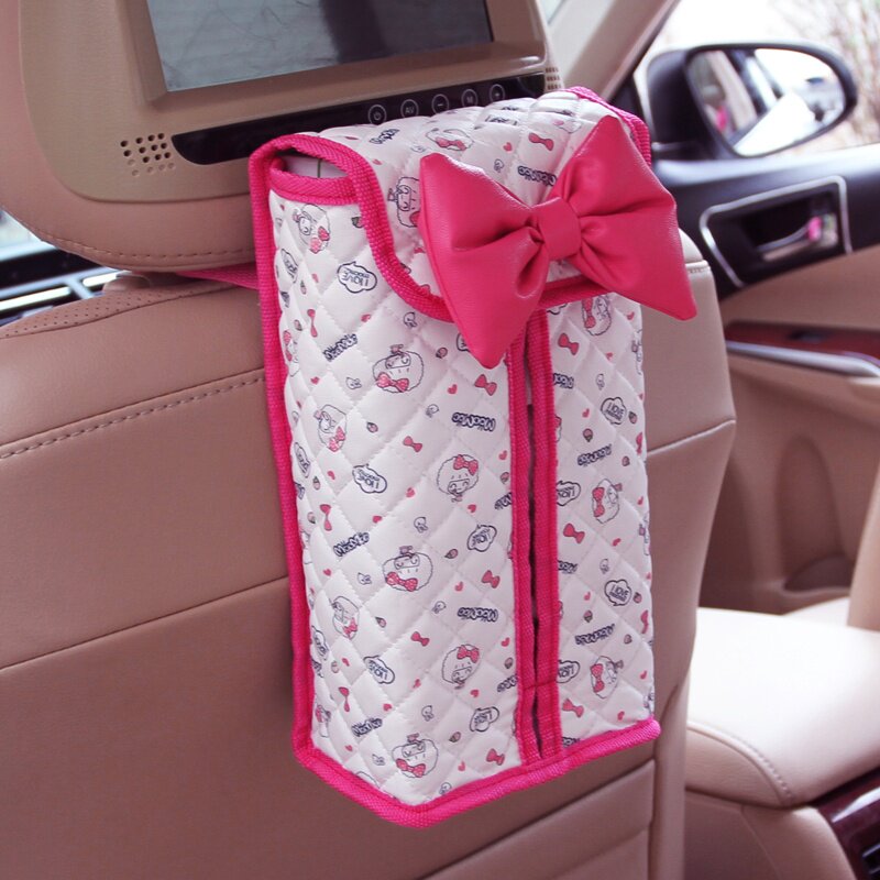 摩丝娃娃 印花汽车用遮阳板套纸巾盒套子 卡通可爱座椅背抽纸巾盒
