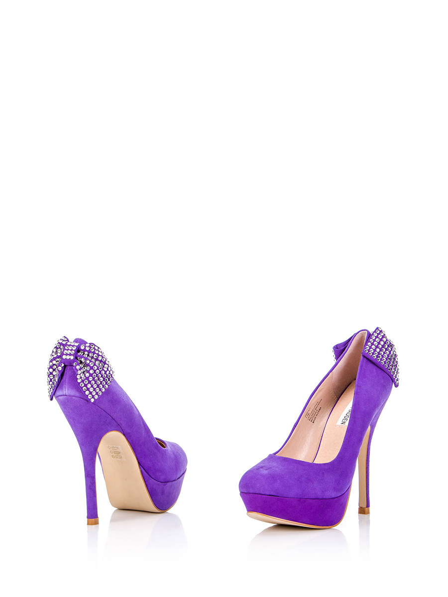 Steve Madden/思美登 紫色麂皮水钻高跟鞋