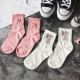 Nhật Bản màu hồng Hàn Quốc phim hoạt hình sinh viên vớ cotton nam và nữ cặp vợ chồng ulzzang Harajuku Hồng Hồng phong cách vớ ngắn màu hồng