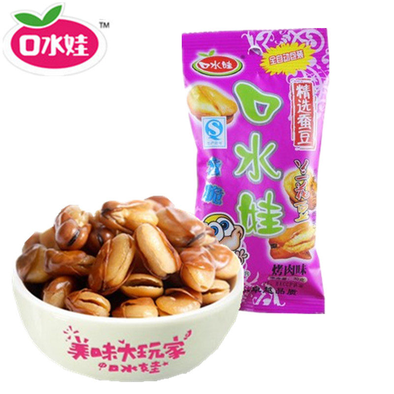 【天猫超市】口水娃 坚果炒货 兰花豆 烤肉味 30g/包 五香豆