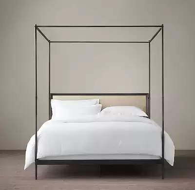 Industrial retro old wrought-iron beds man zhang of various large tailless Old World primates bed 1 5 m 1 8 meters princess bed upholstered backrest iron bedstead frame