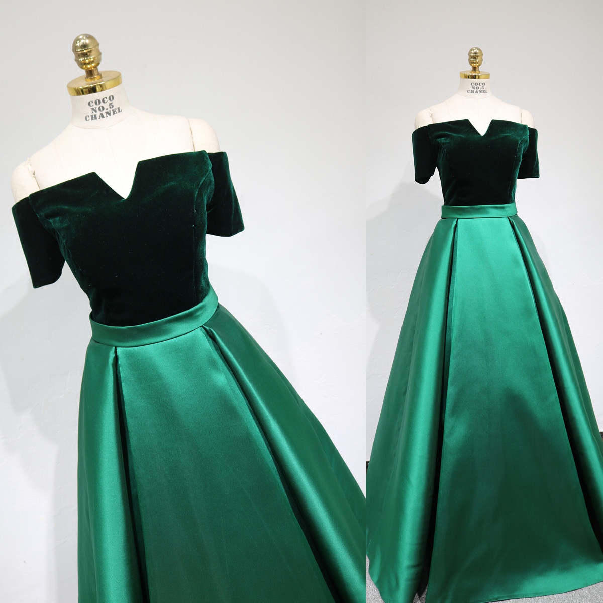 Slim one-shoulder annual meeting evening dress birthday dance banquet celebrity performance fashion dark green bridesmaid group sisters skirt