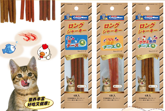多格漫 宠物零食 猫零食 猫肉条 3种口味 馋猫逗趣条4根/袋