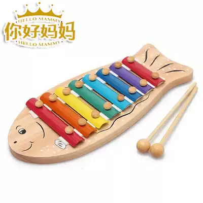 Korean eight-tone wood hand percussion children's toy Orff musical instrument 10-11 months baby educational toy 1-3 years old