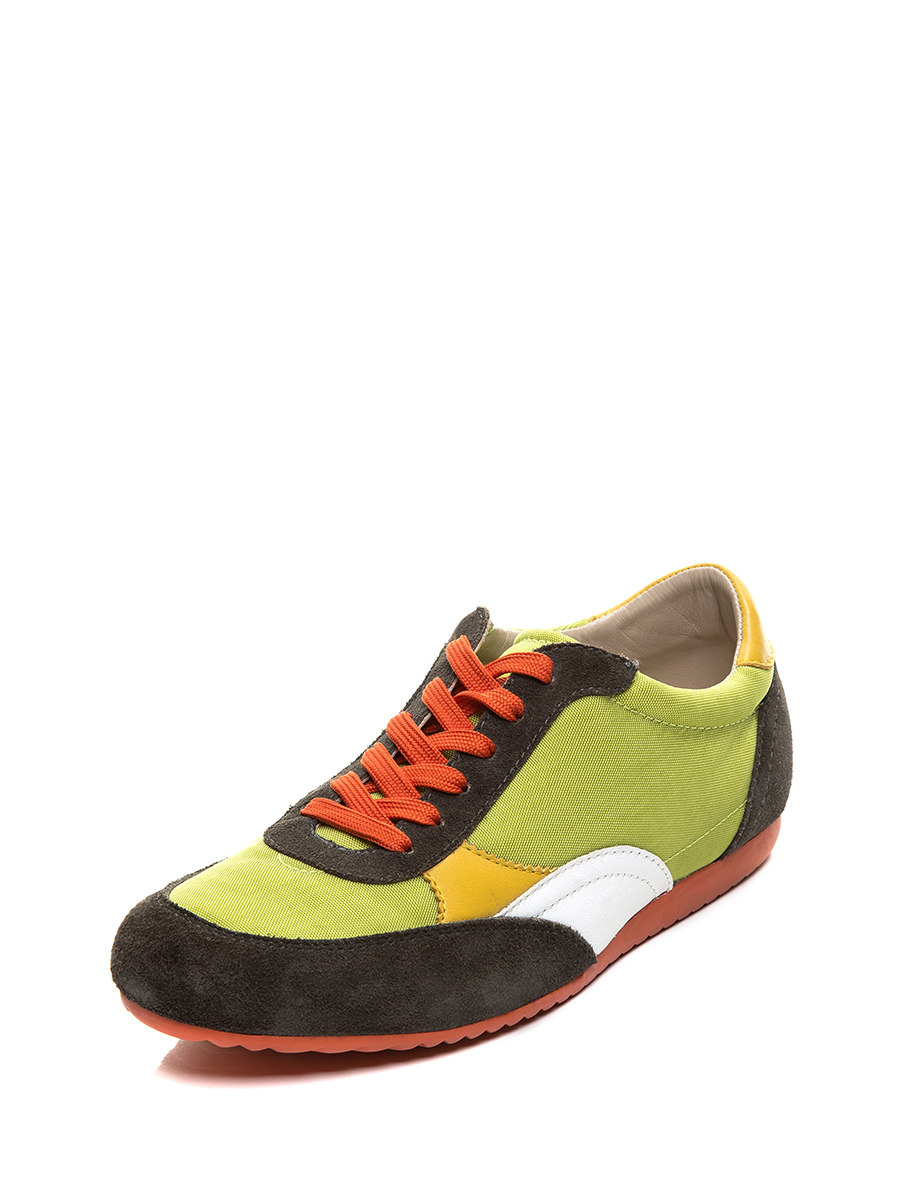 Dolce&Gabbana 棕色拼绿系带休闲鞋