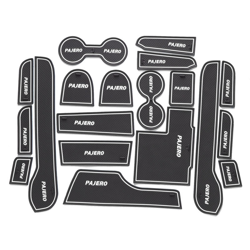三菱帕杰罗劲畅 门槽垫水杯垫 改装储物盒槽垫 汽车专用防滑垫