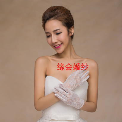 Bridal Short Gloves Lace Gloves Black Beige Gloves