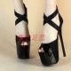 2108 mùa hè mới dày với 15cm ghét trời cao khiêu vũ T trạm đêm hộp cao gót siêu cao nữ sandal cao gót mỏng