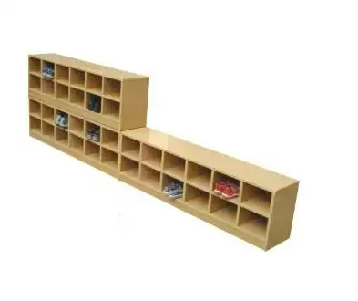 Kindergarten early education wooden shoe rack log cabinet wooden shoe rack children's shoe cabinet fir shoe cabinet kindergarten shoe cabinet