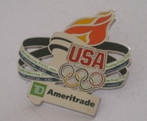 London 2012 Olympic Games Badge US Olympic Committee NOC Sponsor TD AMERITRADE Torch Badge