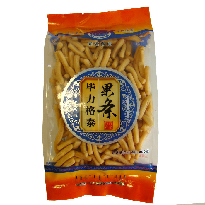 Inner Mongolia specific snack Biligge TeMongolia cream fruit strips fried with small fruits 400g sweet 3 sacks