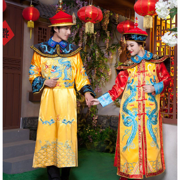 Qing Dynasty Emperor and Queen's Costume XL Stage Costume for the Emperor and Queen Mother