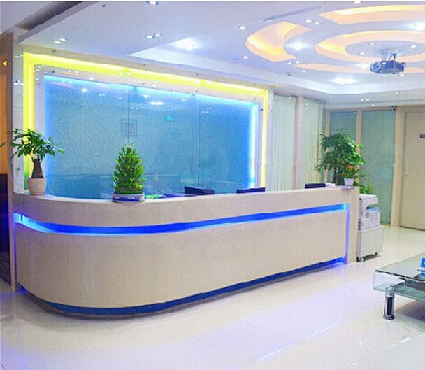 Boutique Front Desk Reception Desk Baking Finish Silver Counter Brief Front Desk Table New Clothing Shop Office Furniture Innate Bar Spot