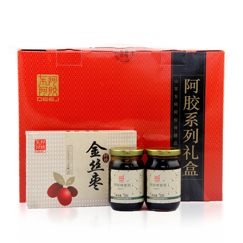 东阿阿胶保健礼盒金丝枣+蜂蜜膏（金丝枣100g*2盒+蜂蜜膏220g*4瓶