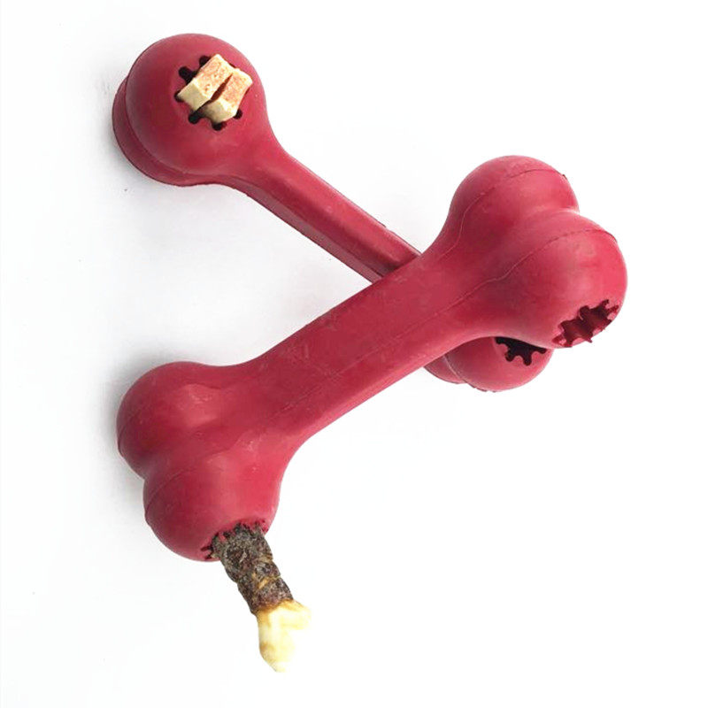  Pet Toy Dog Bite toy rubber leakage Bone Leakage Toy Training Dog Tossing Toy