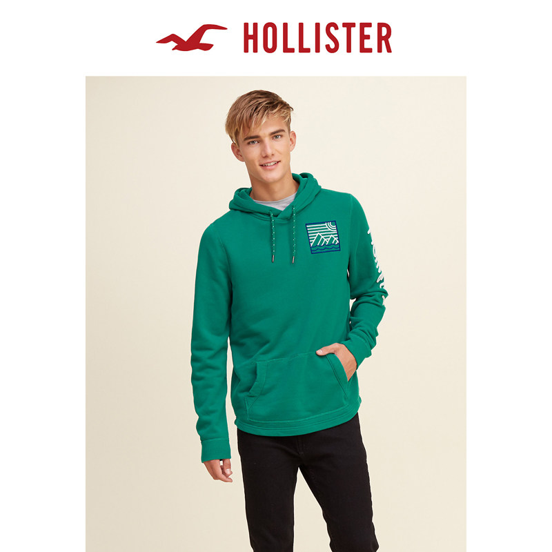 Hollister 徽标图案帽衫卫衣 男 113653