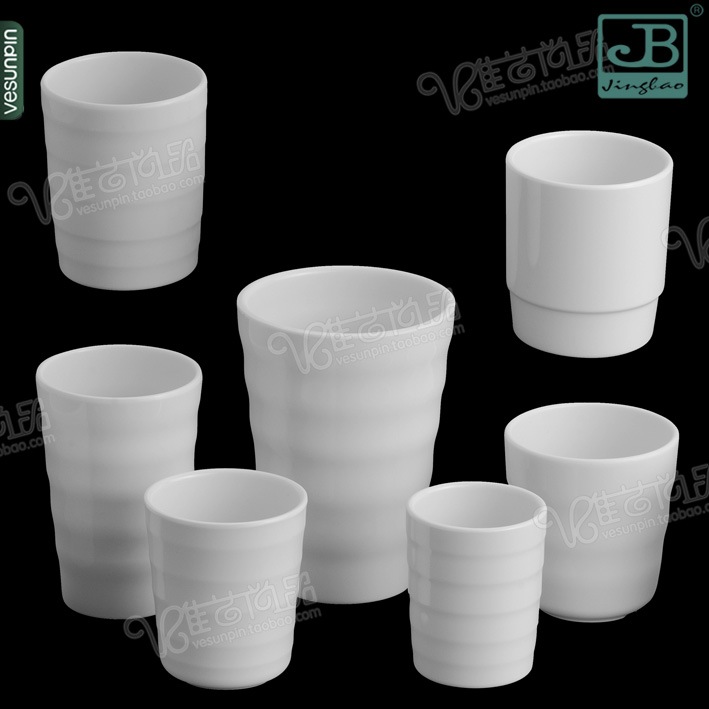 Garbo pure white melamine water cup hotel imitation porcelain tea cup dining room cup small wine glass juice cup soy milk cup anti-fall