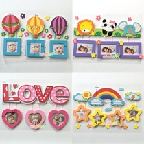 Childrens cute shaped cartoon foam creative photo frame hanging wall photo frame sticker 5 inch photo frame love animal Korean version
