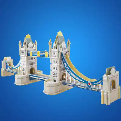 Ruo state 3D wooden three-dimensional puzzle world building model DIY toy Ordinary puzzle puzzle puzzle