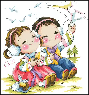 Cross stitch electronic drawing 3798 SO-3211 pillow figure 101W * 107H23 color XSD source file