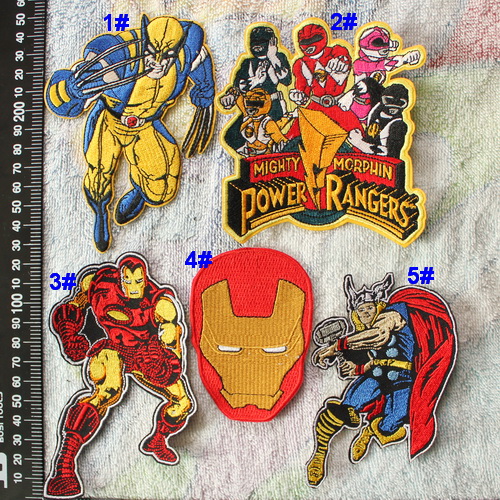 Heart embroidery YD09 Animation Hero Iron Man Wolf Raytheon Dinosaur Team Backrubber Clothing